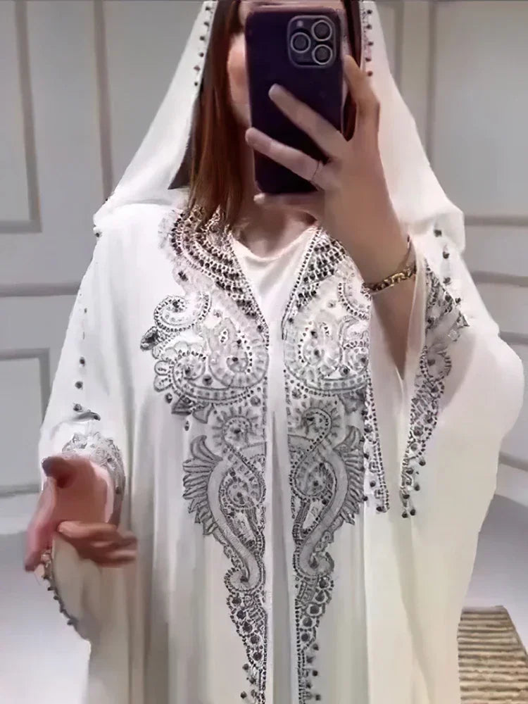 Hooded Diamond Abaya Set
