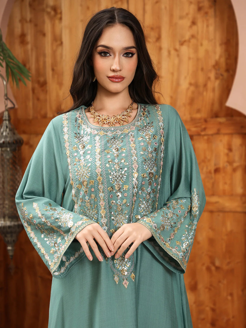 Royal Embroidered Jalabiya Gown