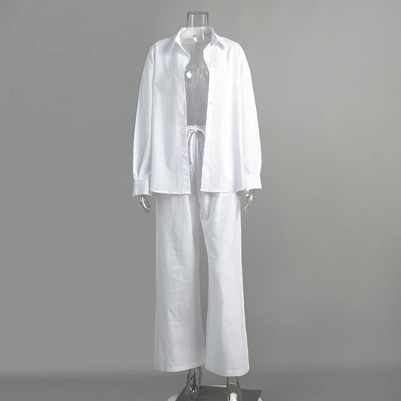 Effortless Elegance Cotton Two-Piece Set