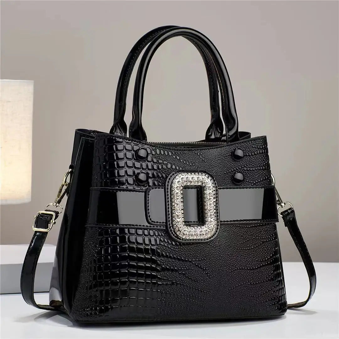 Luxury Croc Pattern Diamond Handbag
