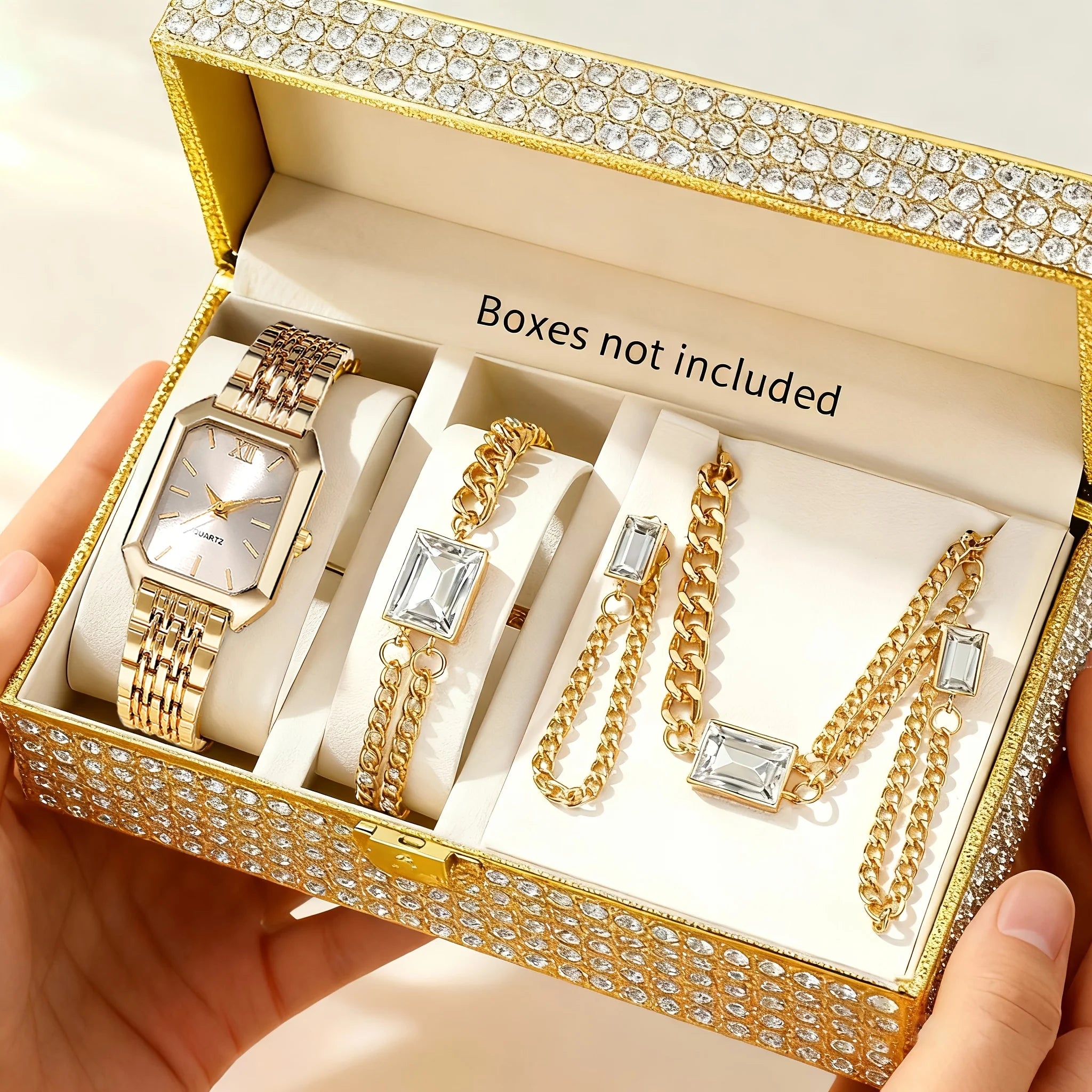 Trendora Elegant Watch & Jewelry Set — 5-Piece Luxury Collection