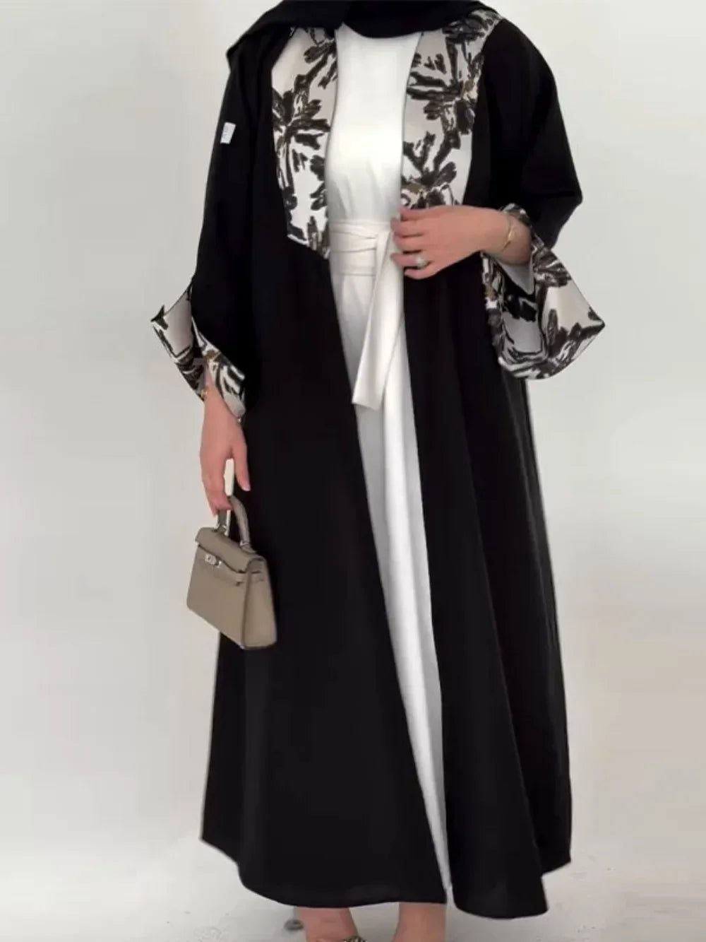 Printed Abaya Trench Coat