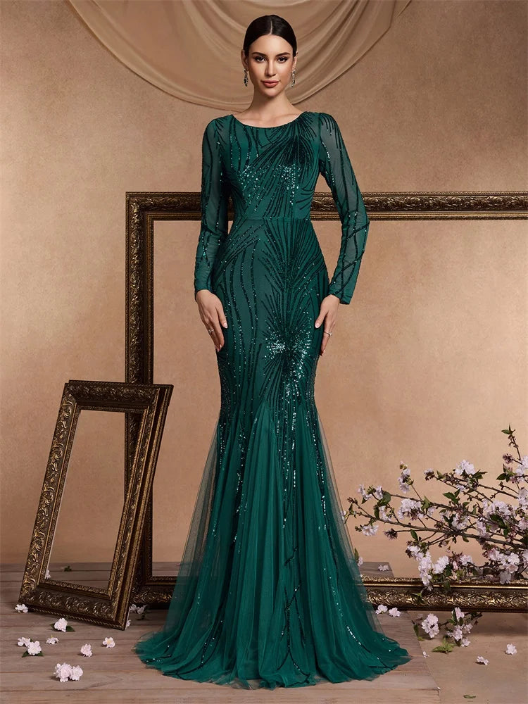 Luxe Sequin Tulle Mermaid Gown
