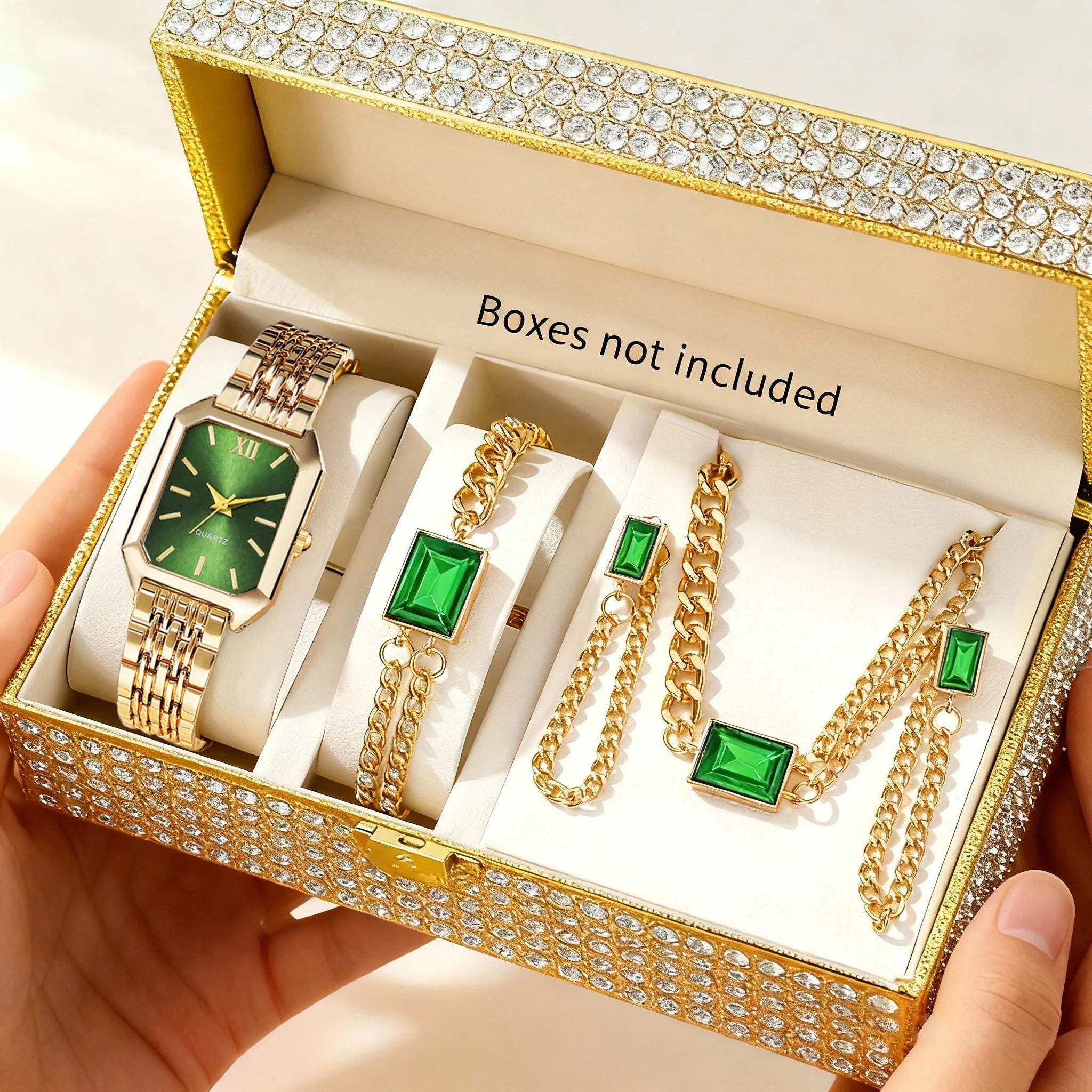 Trendora Elegant Watch & Jewelry Set — 5-Piece Luxury Collection
