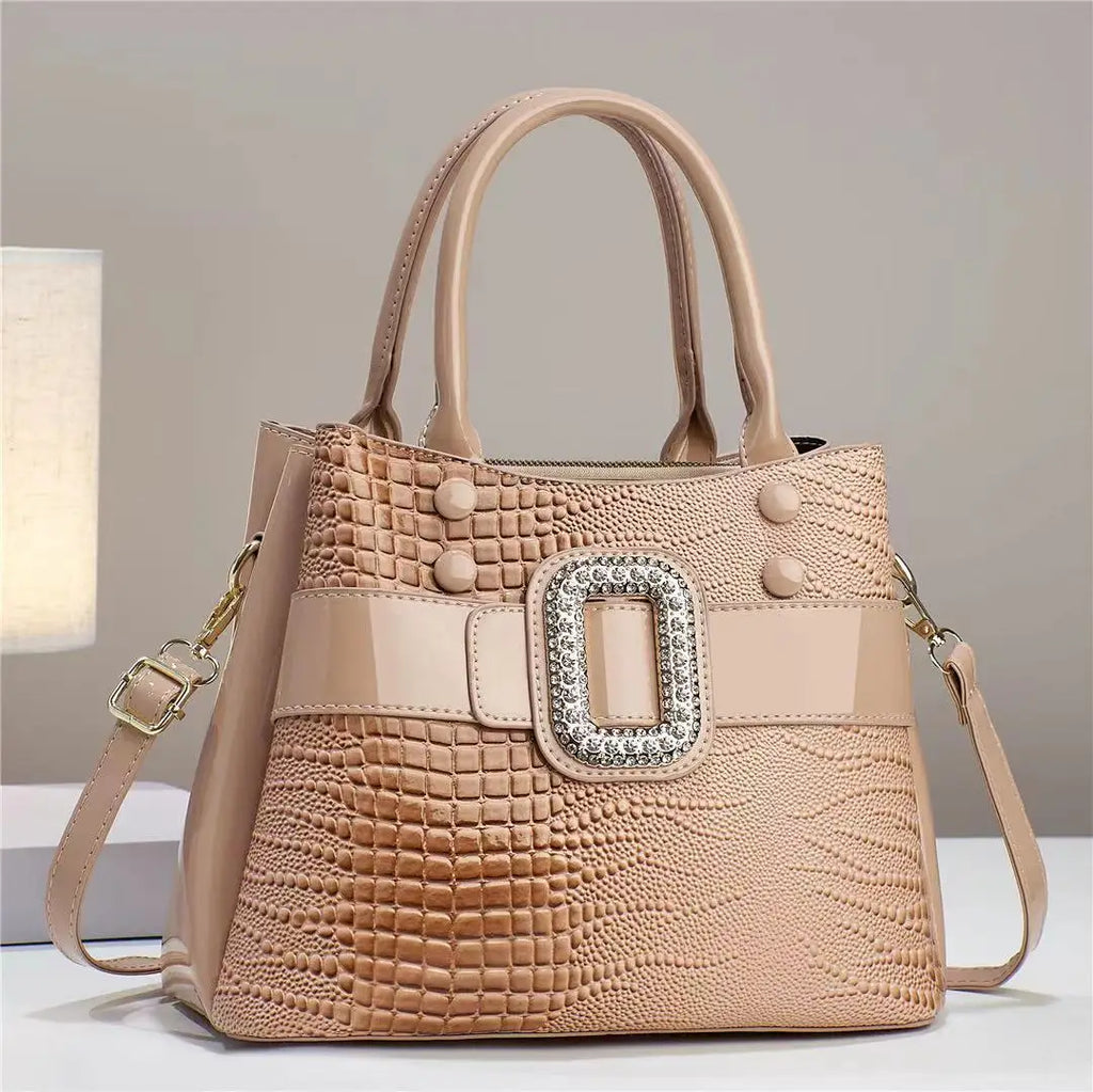 Luxury Croc Pattern Diamond Handbag