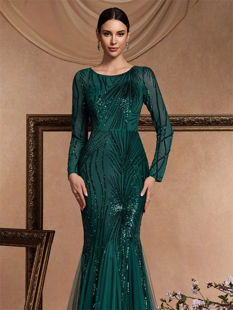 Luxe Sequin Tulle Mermaid Gown