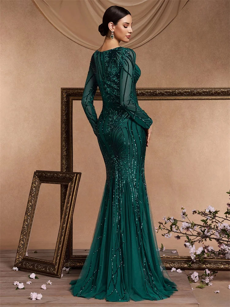 Luxe Sequin Tulle Mermaid Gown