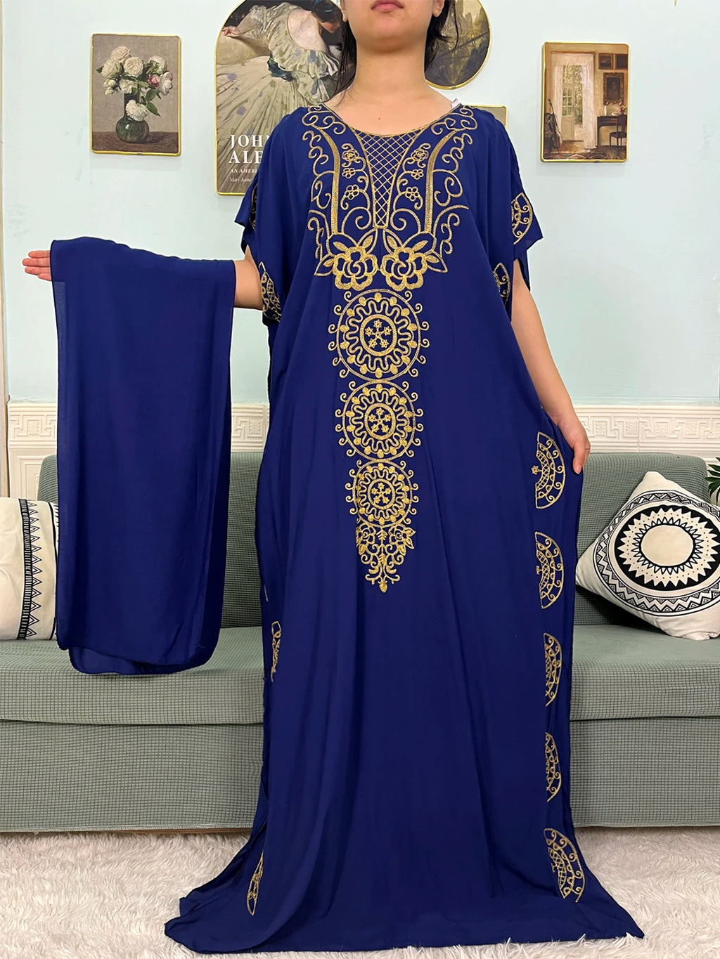 Luxe Cotton Abaya With Headscarf