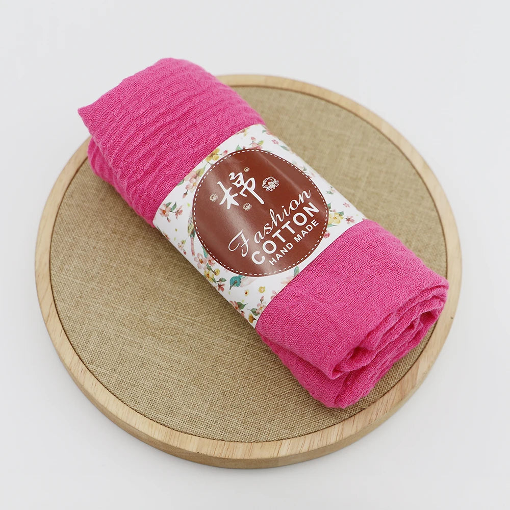 Trendora Crinkle Cotton Hijab — Luxe Square Scarf 90×90cm