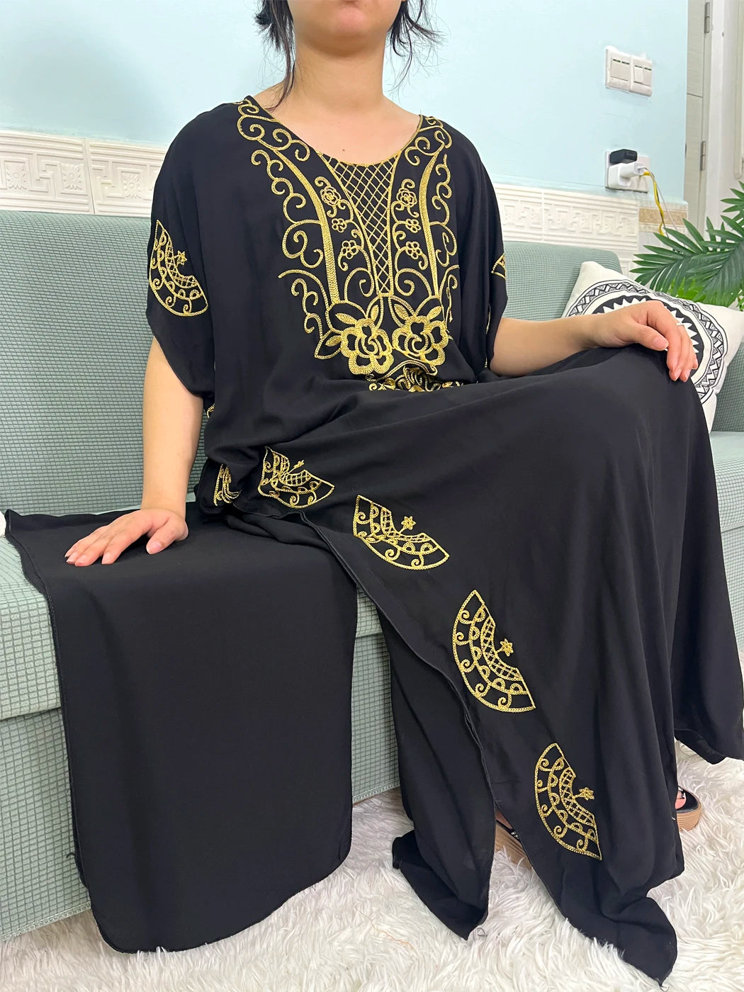 Luxe Cotton Abaya With Headscarf