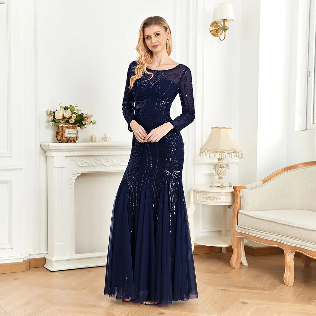 Luxe Sequin Tulle Mermaid Gown