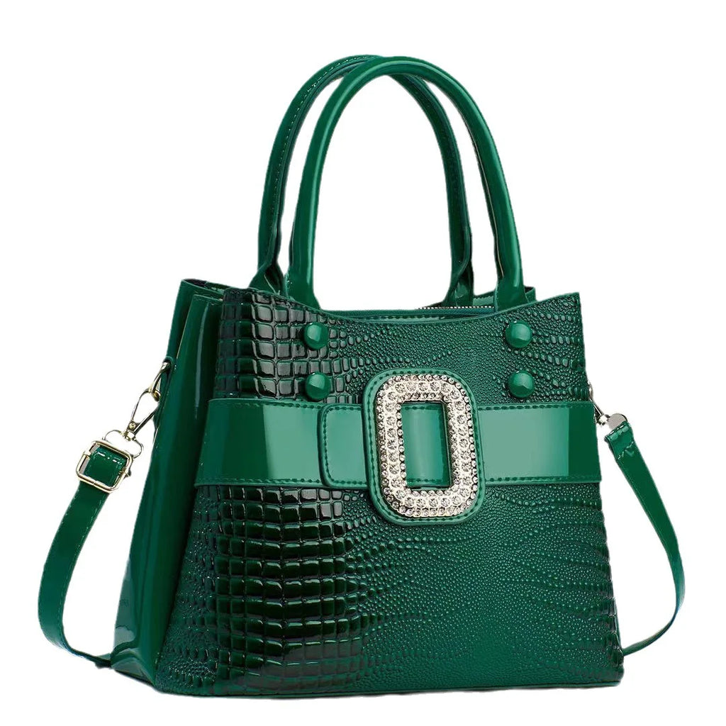 Luxury Croc Pattern Diamond Handbag