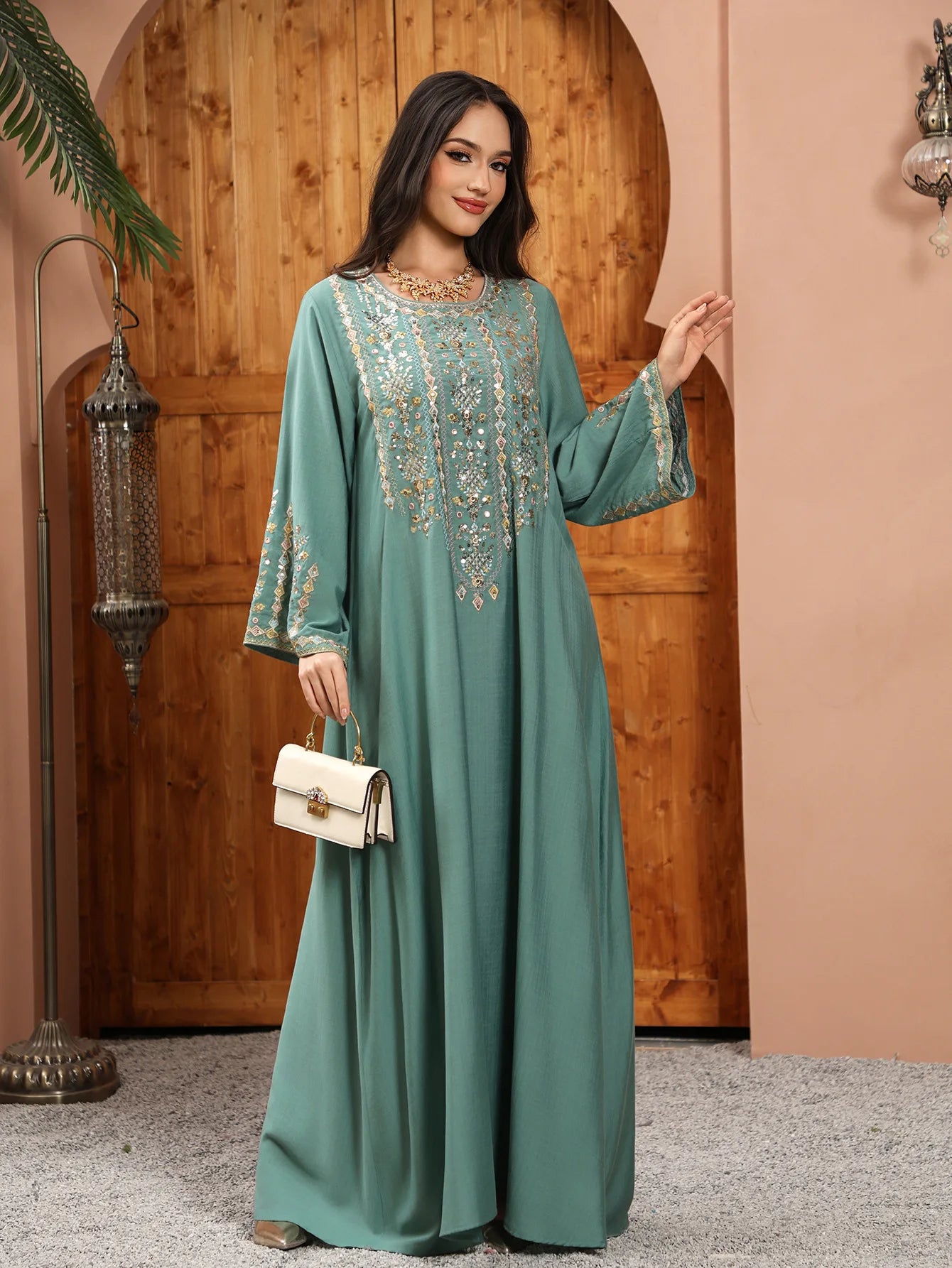 Royal Embroidered Jalabiya Gown